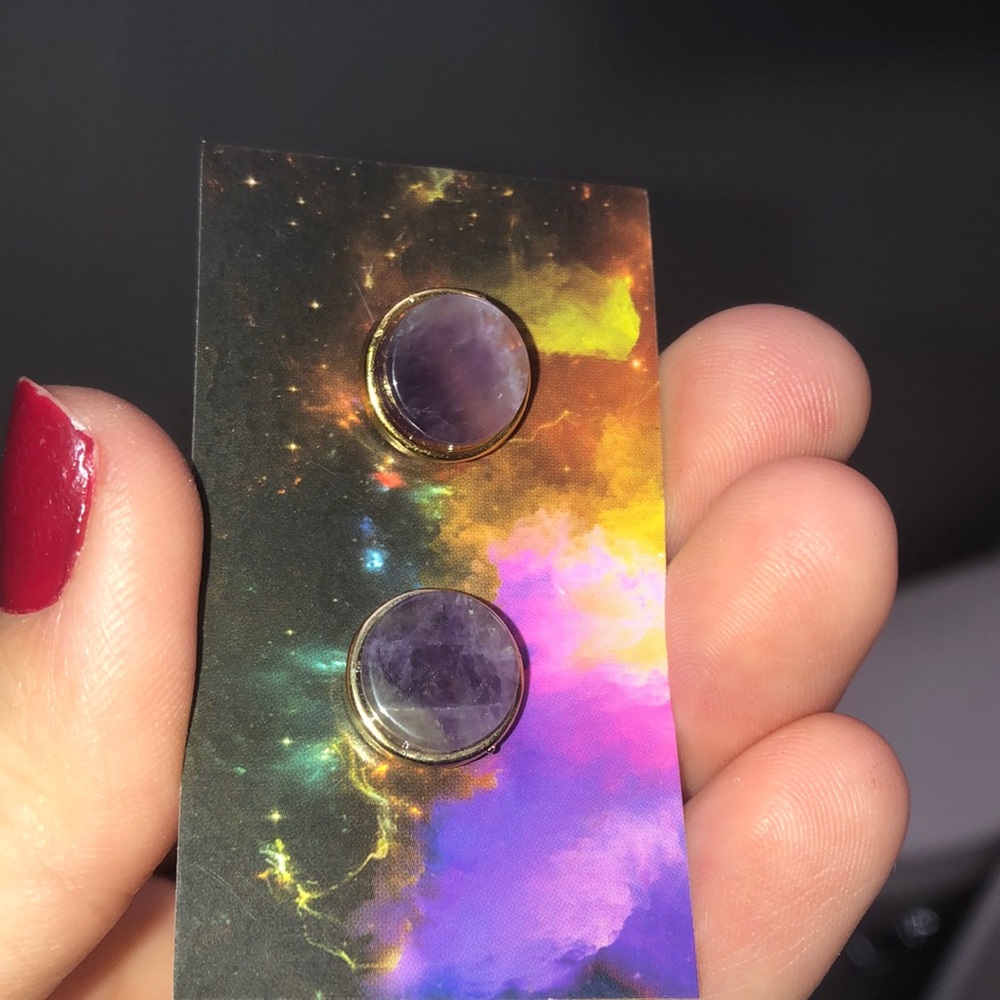 Amethyst stud earrings